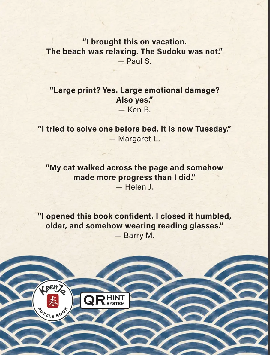 Large Print Sudoku 365 back cover