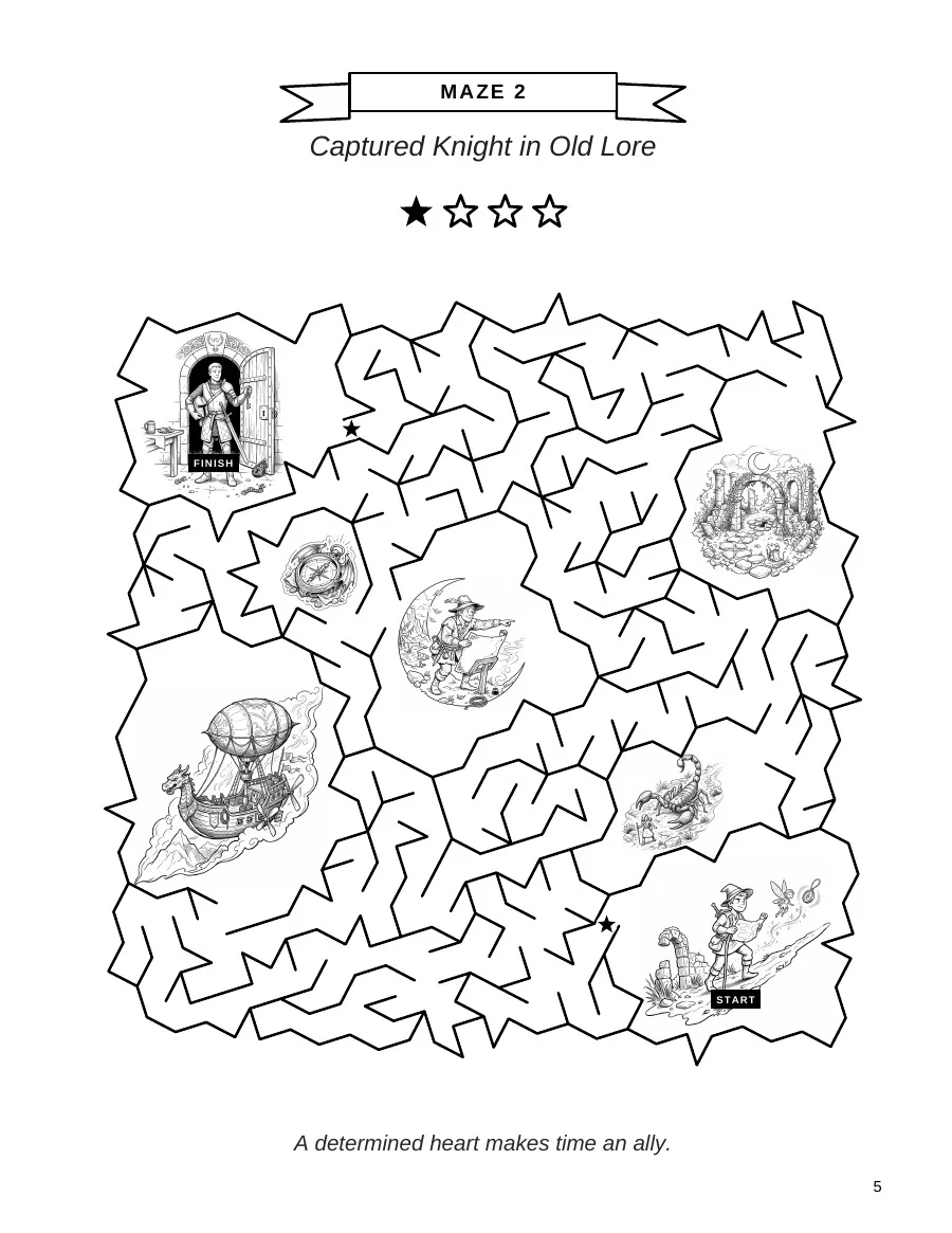 Captured Knight in Old Lore sample puzzle page