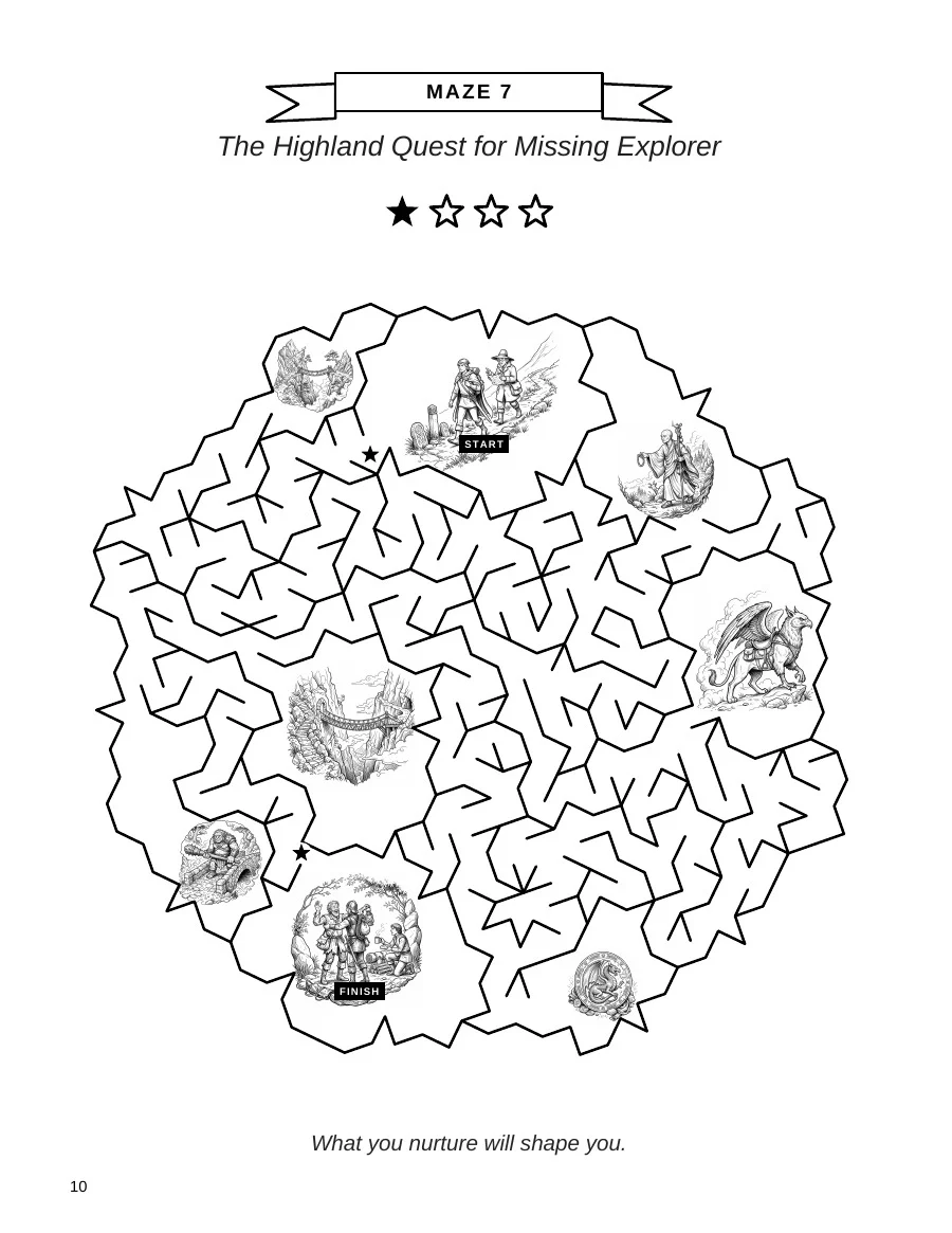 The Highland Quest for Missing Explorer sample puzzle page