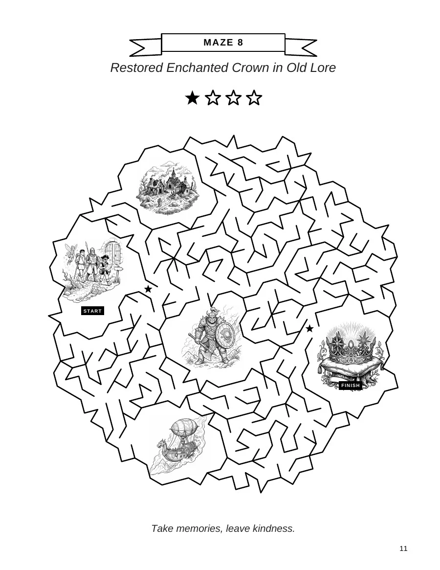 Restored Enchanted Crown in Old Lore sample puzzle page
