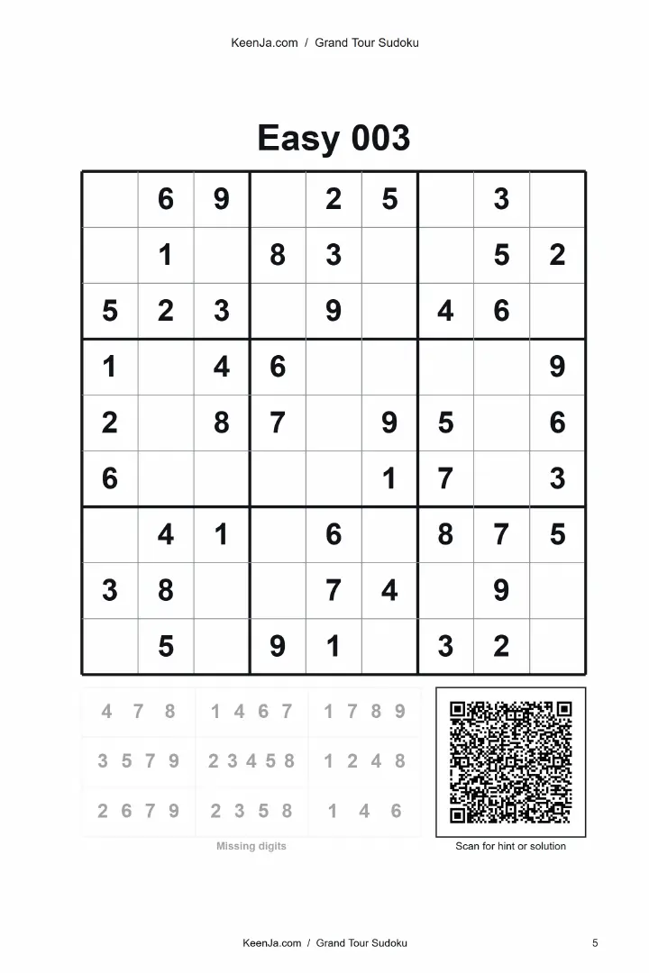 Easy 003 sample puzzle page