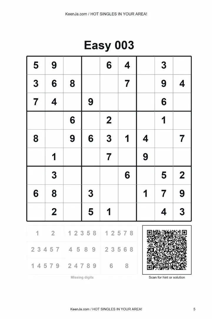 Easy 003 sample puzzle page