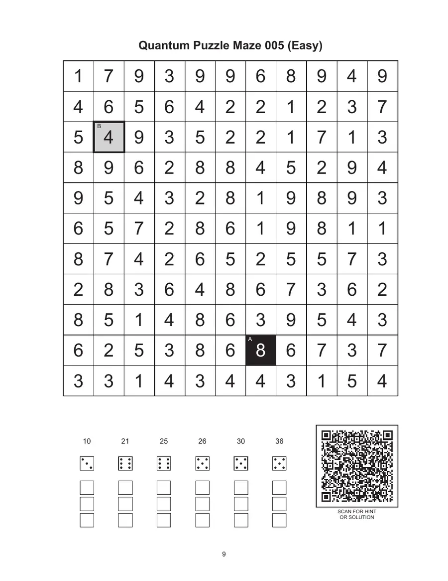 Quantum Puzzle Maze 005 sample puzzle page