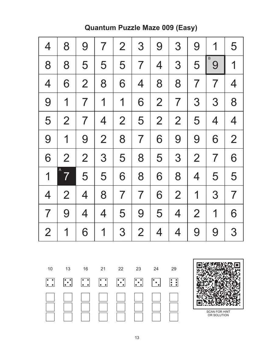 Quantum Puzzle Maze 009 sample puzzle page